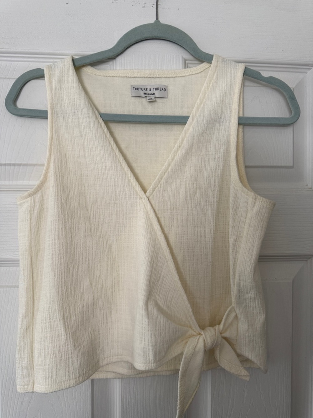 Madewell - Cream Tie-Front Sleeveless Top